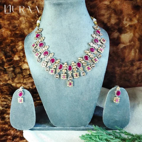 Royal Ruby Heavy Necklace Set