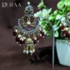 Antique Maroon Beads Earrings