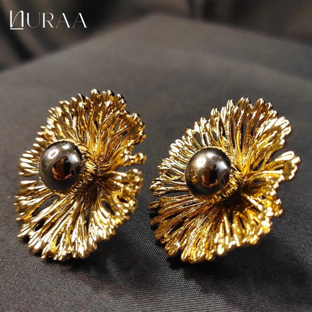Golden Bloom Stud Earrings