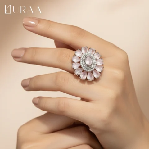 Pink Aura Statement Ring