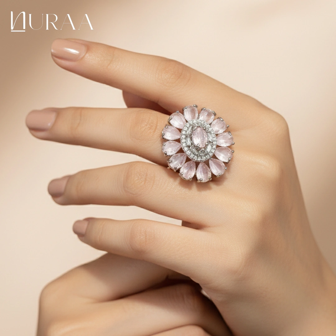 Pink Aura Statement Ring