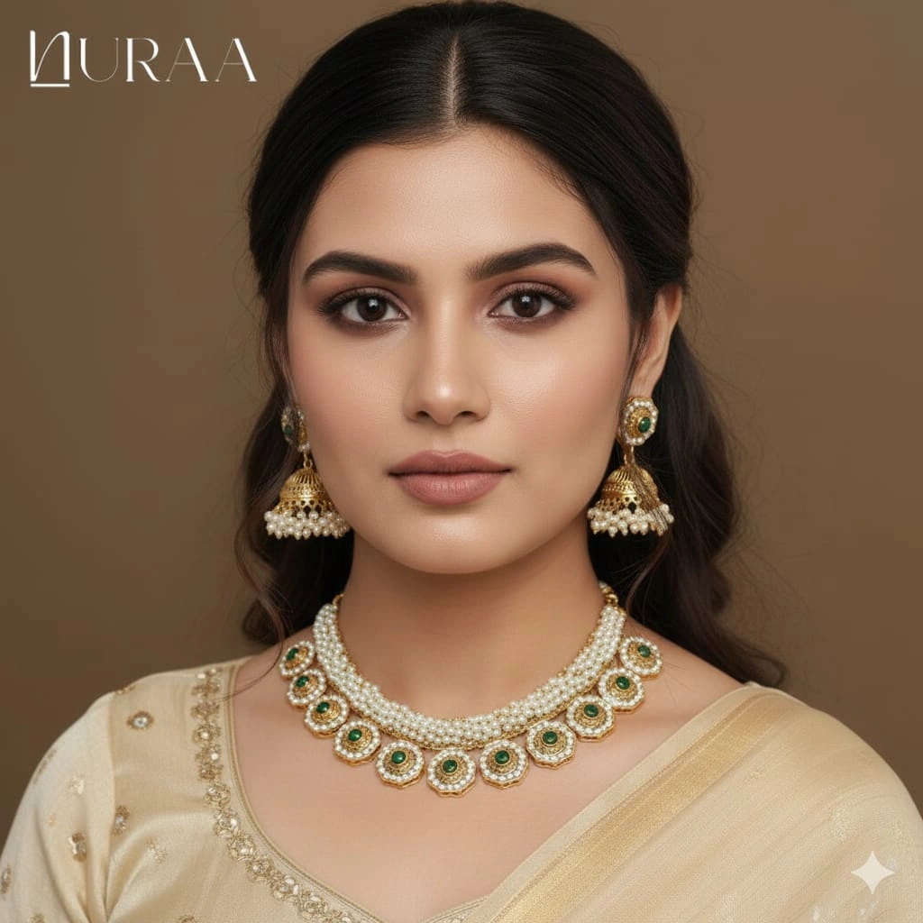 Grace Pearl Jhumki Set