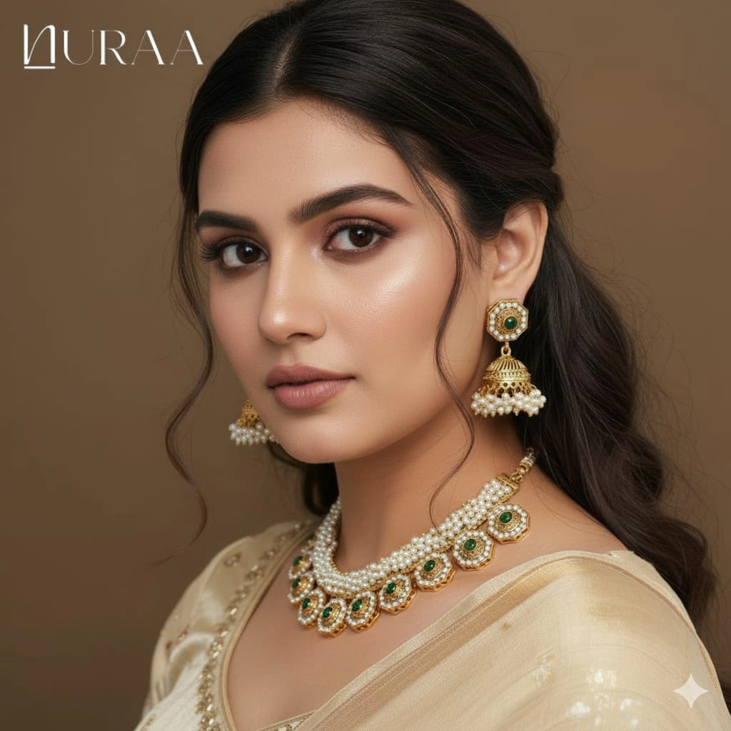 Grace Pearl Jhumki Set