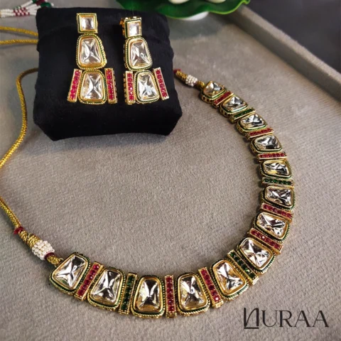 Royal Polki Prism Necklace Set