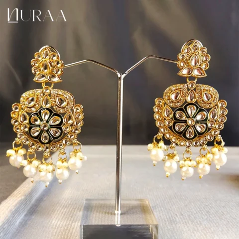 Flora Polki Zircon Earrings