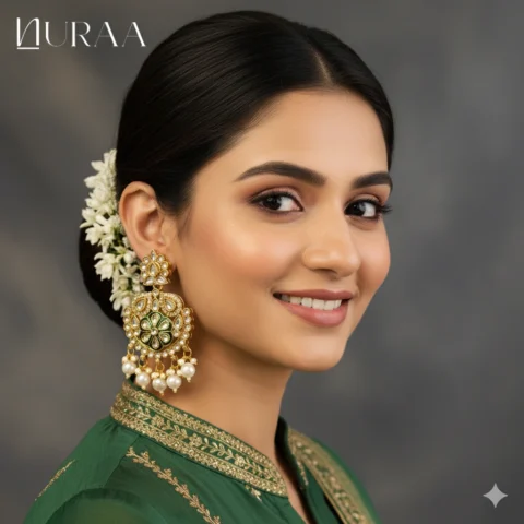 Flora Polki Zircon Earrings