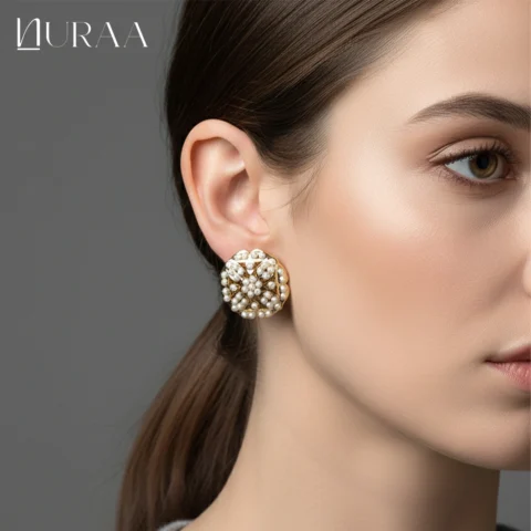 Adaa Jadau Stud Earrings