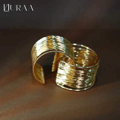 Golden Ripple Cuff Bracelet