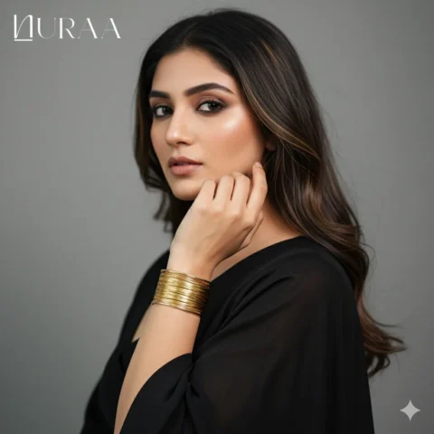 Golden Ripple Cuff Bracelet