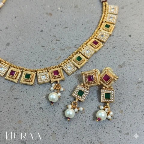 Aura Square Necklace Set
