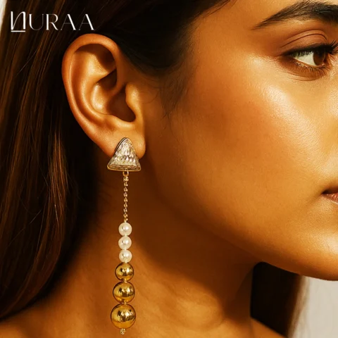 Golden Pearl Harmony Earrings