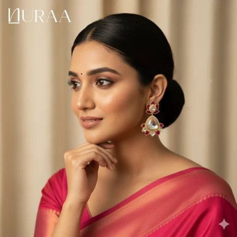 Polki Lotus Earrings