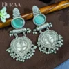 Antique Oxidised Peacock Earrings