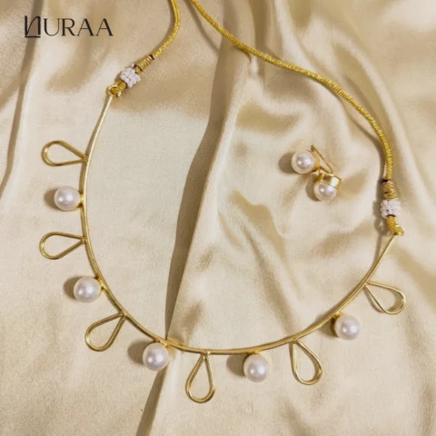 Pearl Raindrop Necklace Set