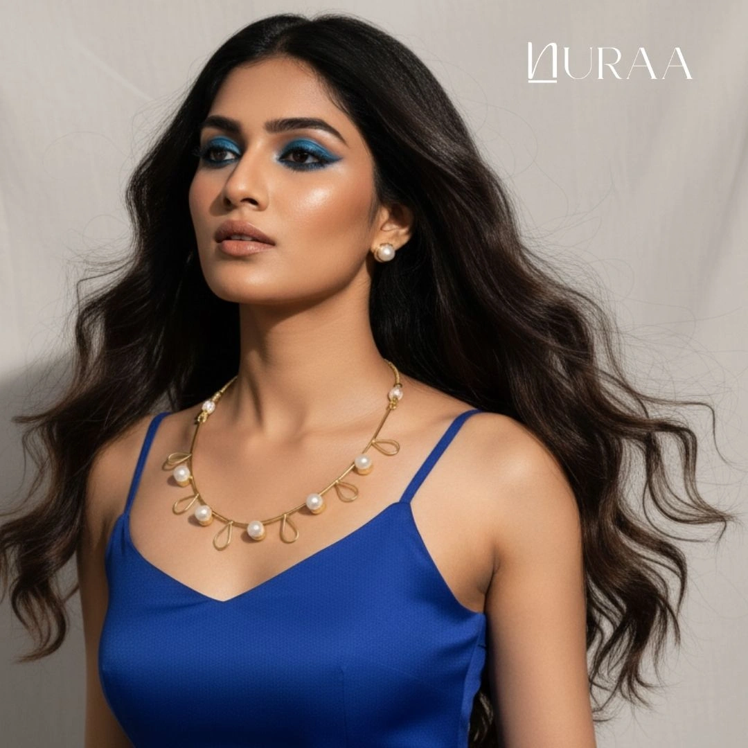 Pearl Raindrop Necklace Set