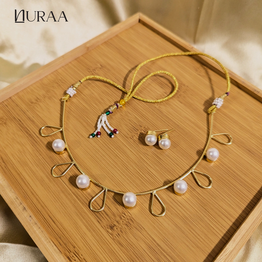 Pearl Raindrop Necklace Set