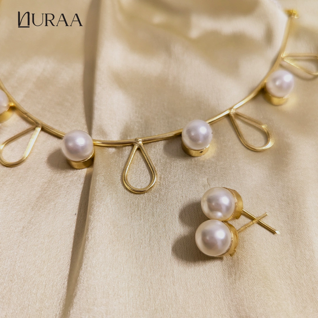 Pearl Raindrop Necklace Set