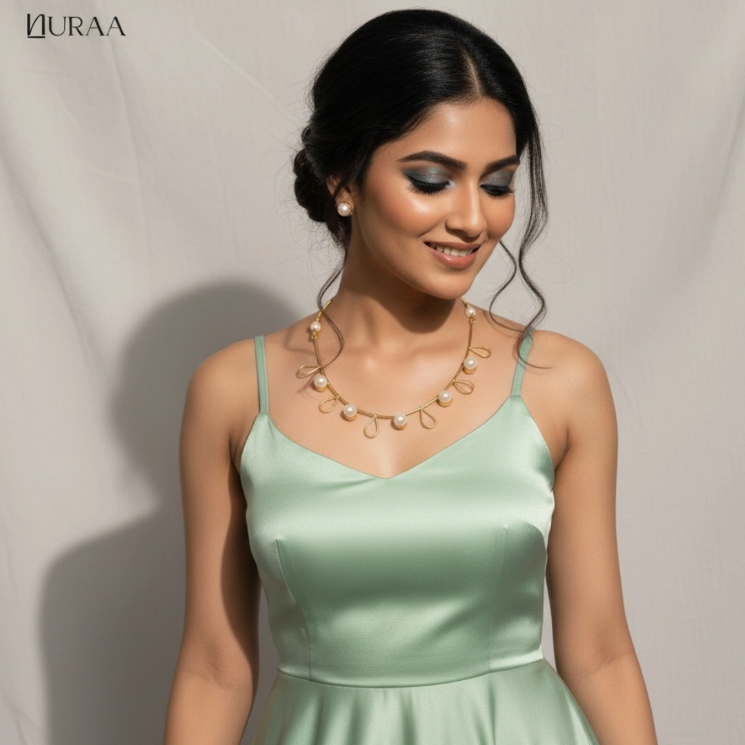 Pearl Raindrop Necklace Set