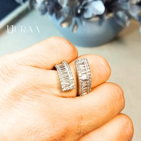 Crescent Curve Zircon Ring