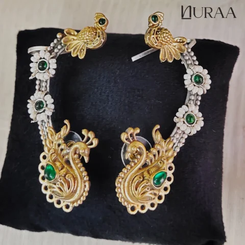 Pearl Peacock Ear Cuffs