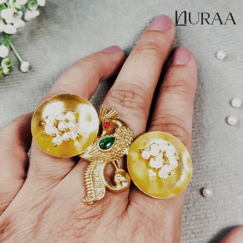 Twin Disc Peacock Ring