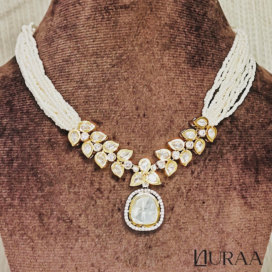 Amira Polki-Moissanite Necklace Set