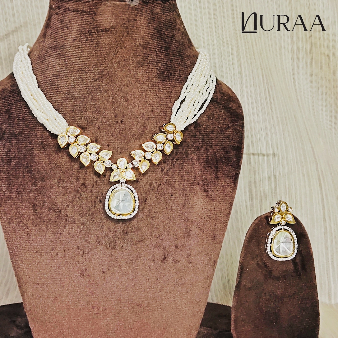 Amira Polki-Moissanite Necklace Set