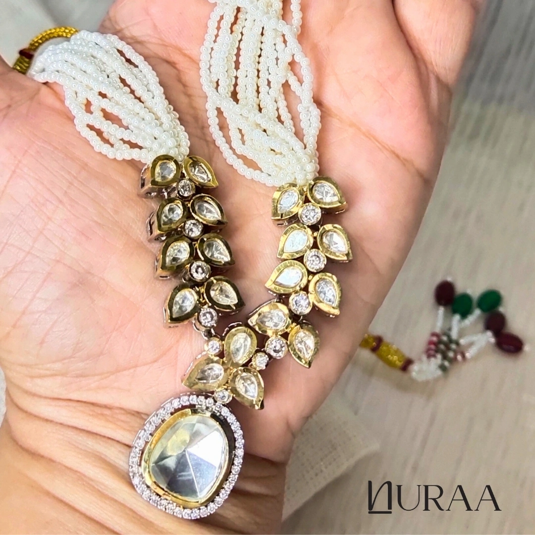 Amira Polki-Moissanite Necklace Set - Image 6