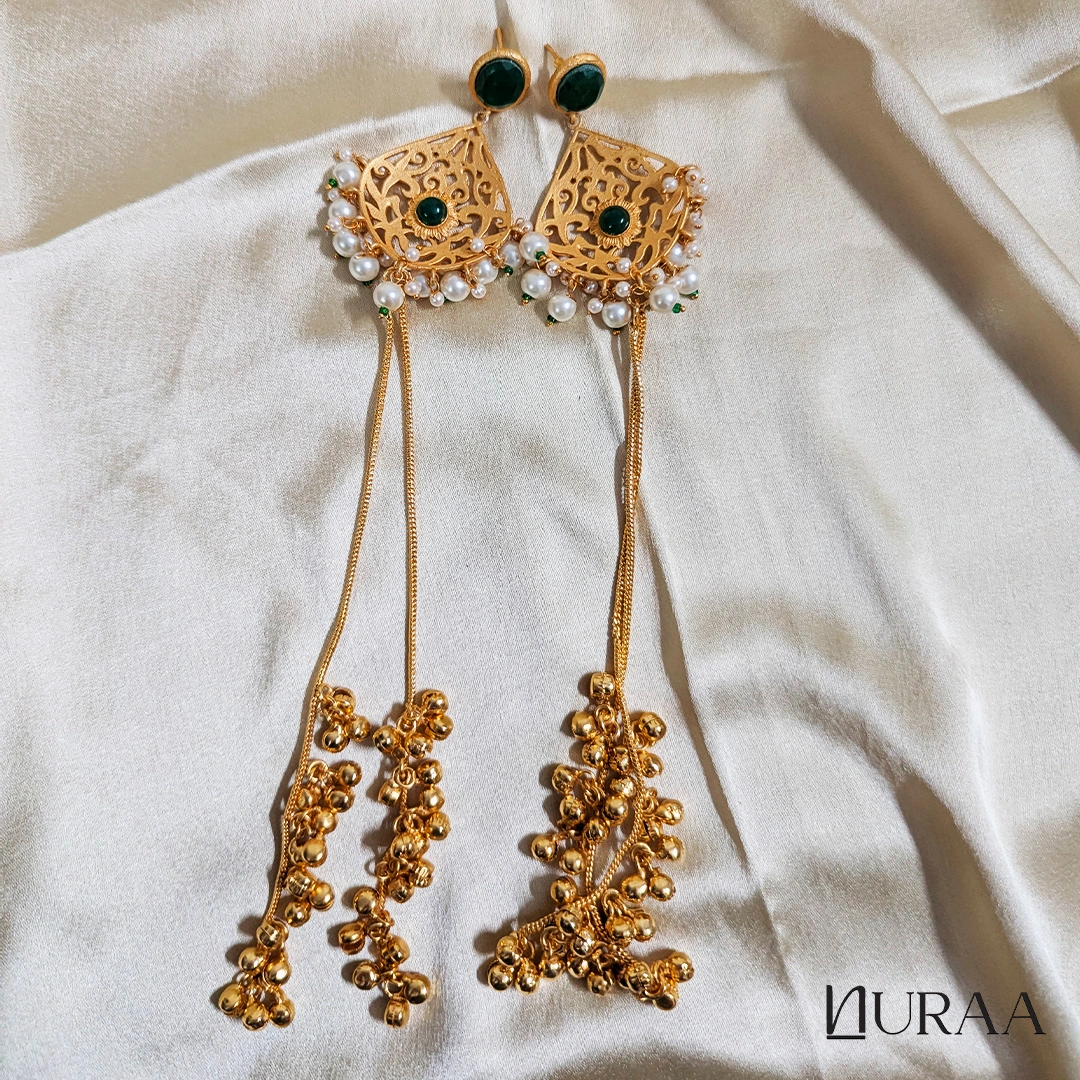 Filigree Pearl Tassel Earrings
