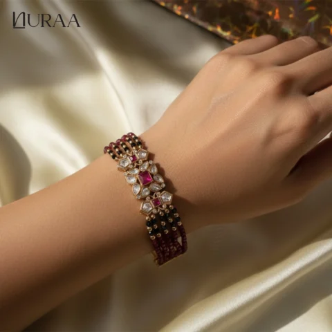 Ruby Polki Flexi Bracelet