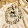 Emerald Blossom MOP Necklace Set