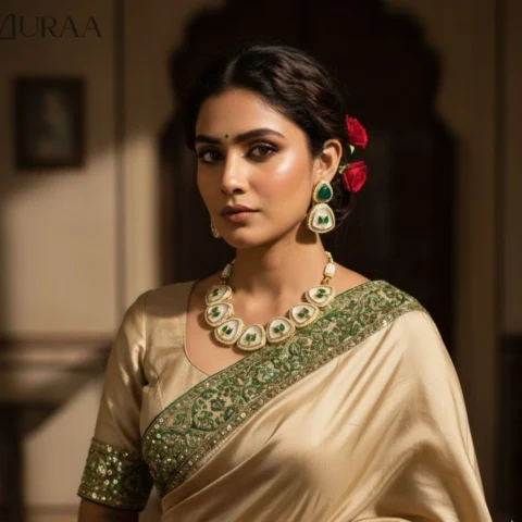 Emerald Blossom MOP Necklace Set