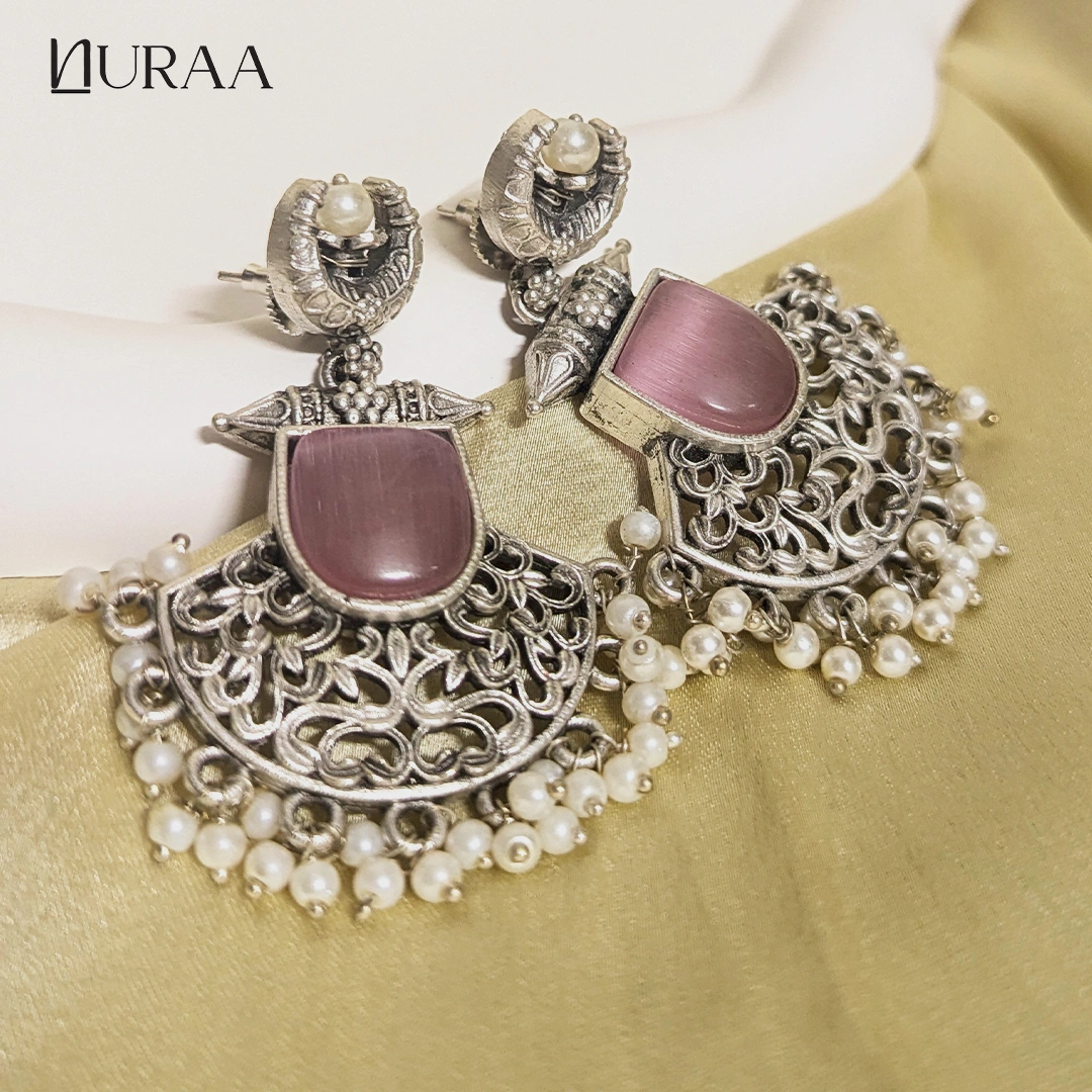 Ruhani Oxidised Statement Earrings - Image 5