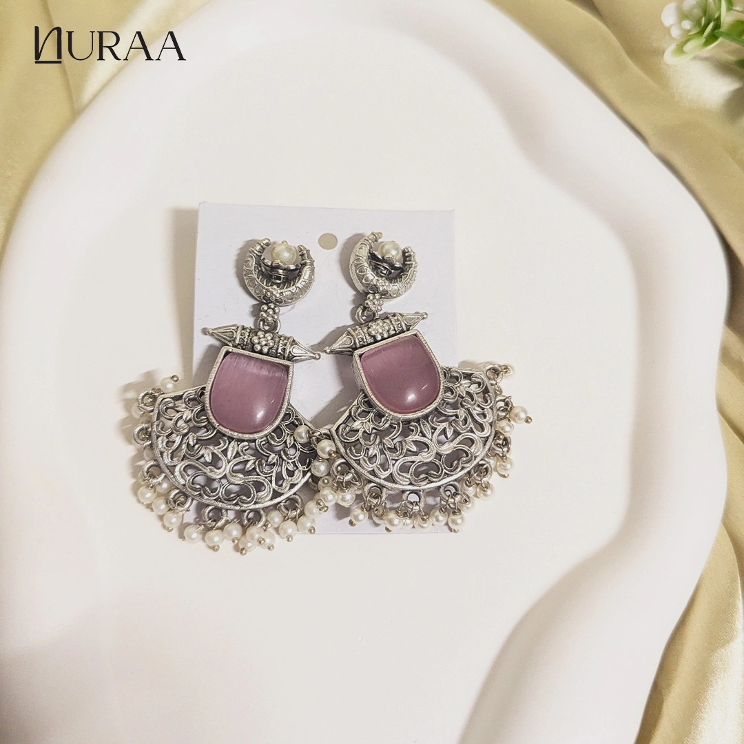 Ruhani Oxidised Statement Earrings - Image 7