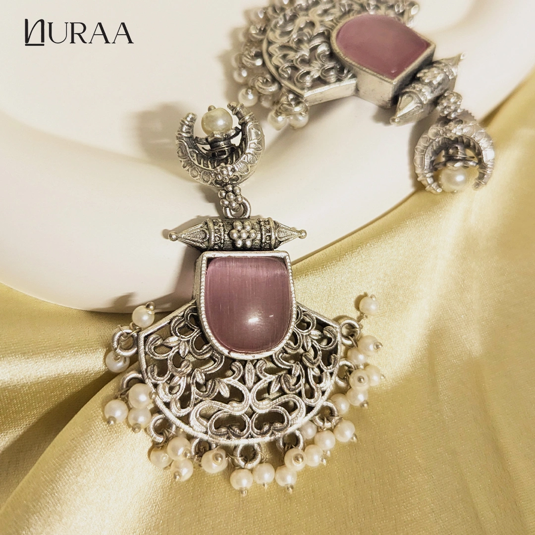 Ruhani Oxidised Statement Earrings - Image 8