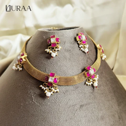 Mesh Flora Necklace Set