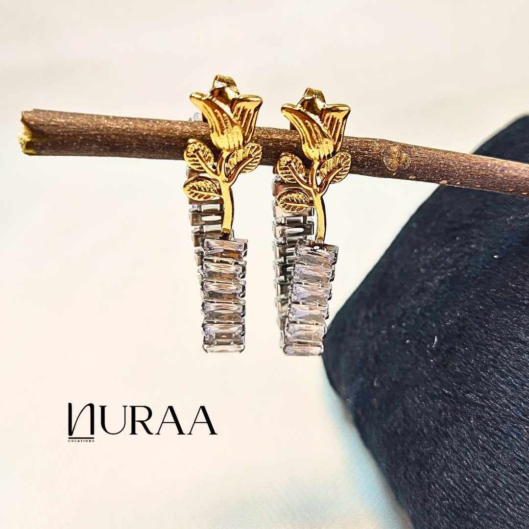 Rosefall Crystal Earrings - Image 2