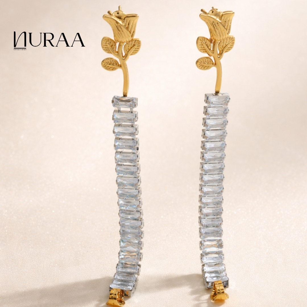 Rosefall Crystal Earrings - Image 3