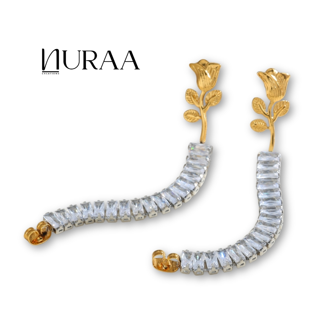 Rosefall Crystal Earrings - Image 4