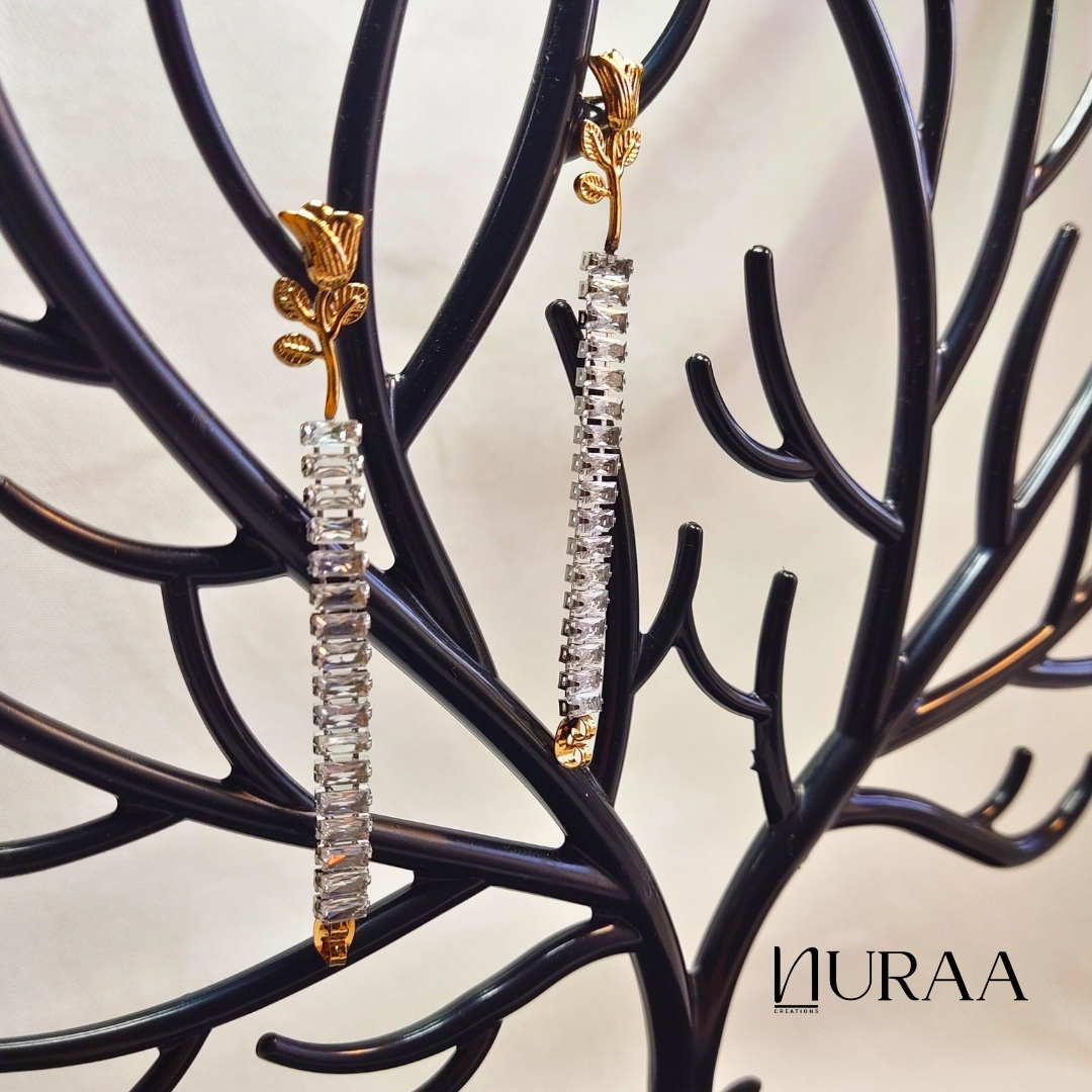 Rosefall Crystal Earrings - Image 6