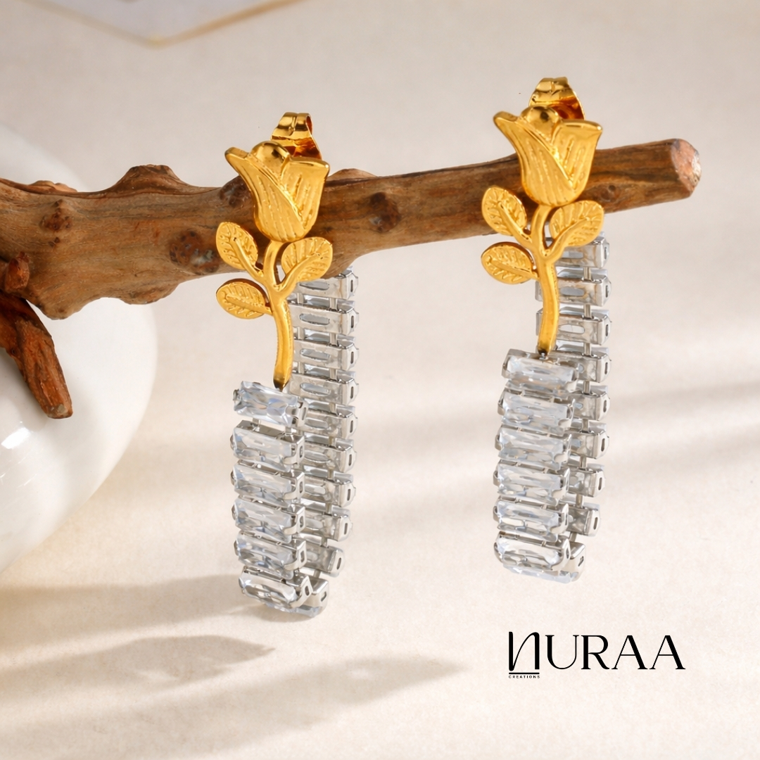 Rosefall Crystal Earrings - Image 7