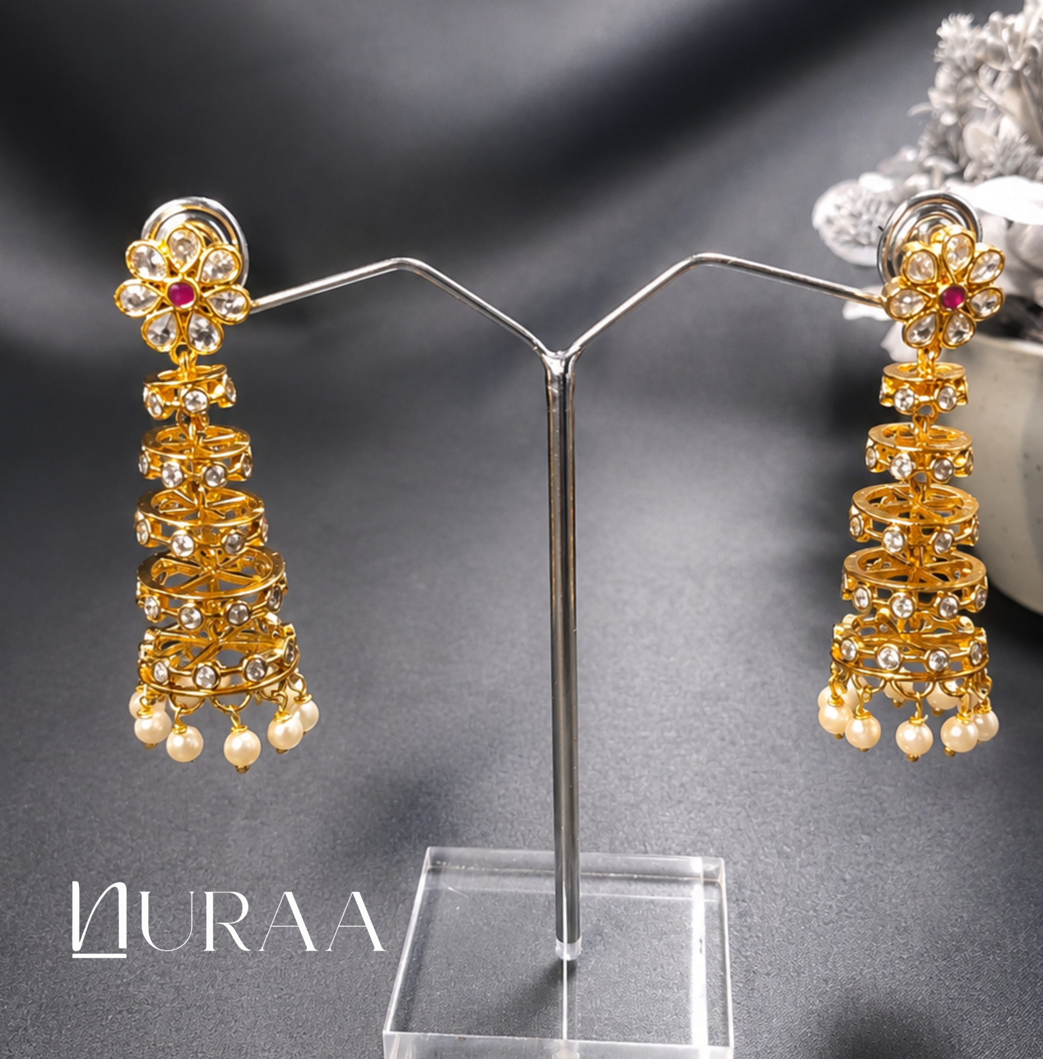 Gulnaar Spiral Dangler Earrings - Image 2