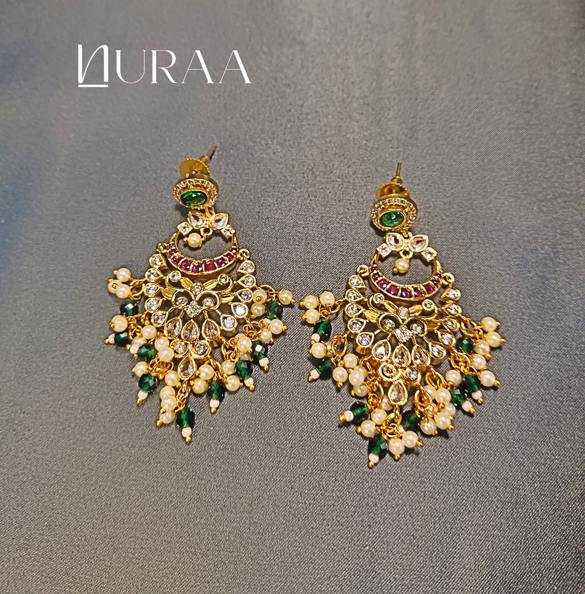 Meher Chandbali Style Dangler Earrings - Image 2