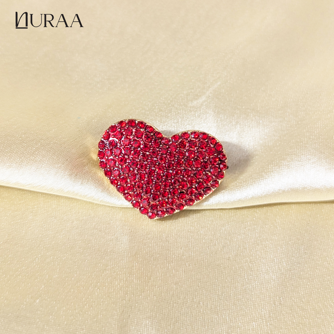 Ruby Heart Brooch