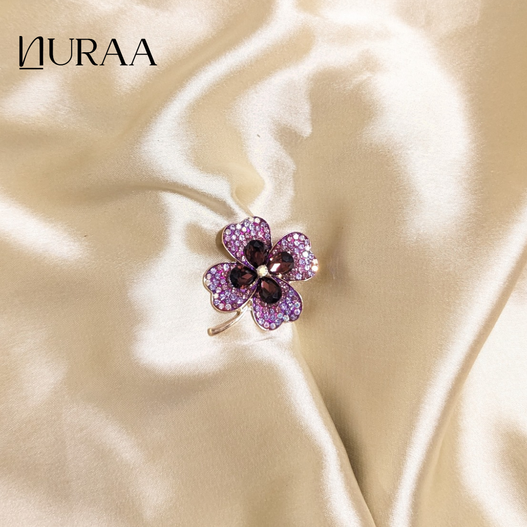 Lavender Daisy Brooch