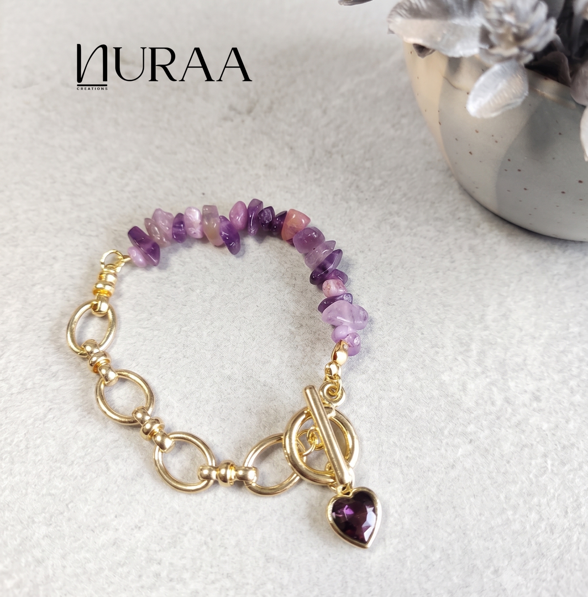 Purple Buckle Necklace & Bracelet Set - Image 5
