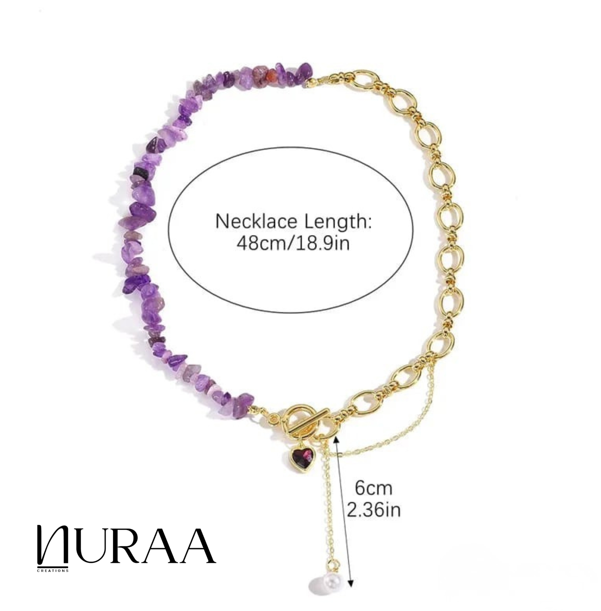 Purple Buckle Necklace & Bracelet Set - Image 7