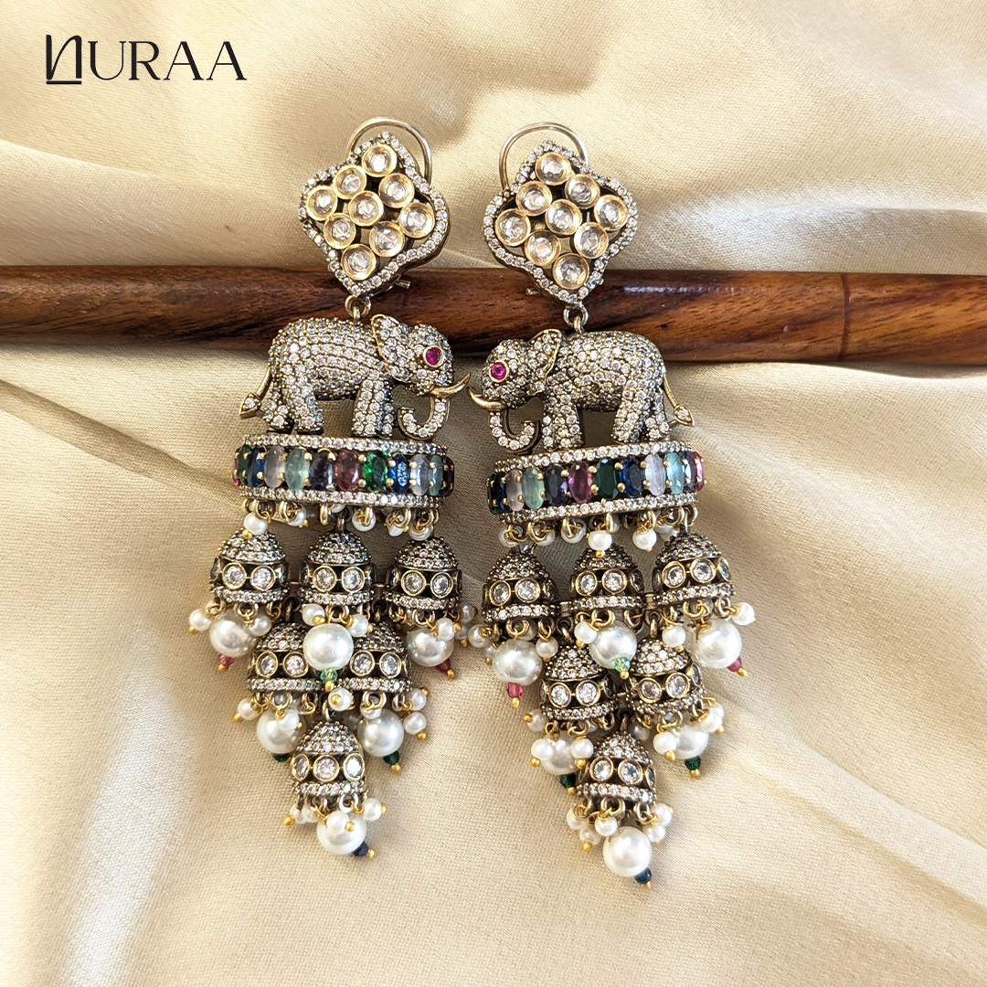 Royal Elephant Jhumka Earrings